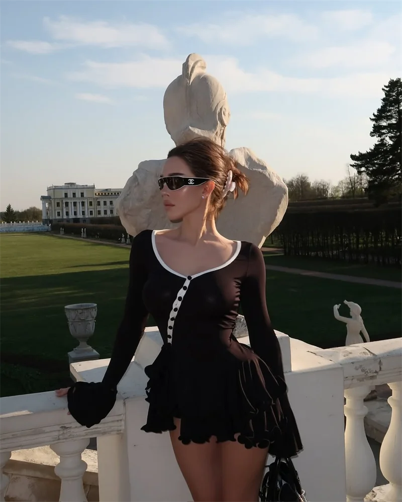 Bodycon Mini Ruffle Dress