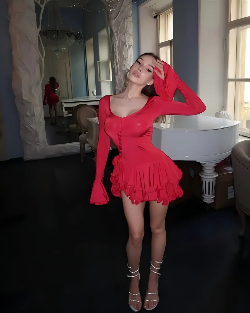 Bodycon Mini Ruffle Dress