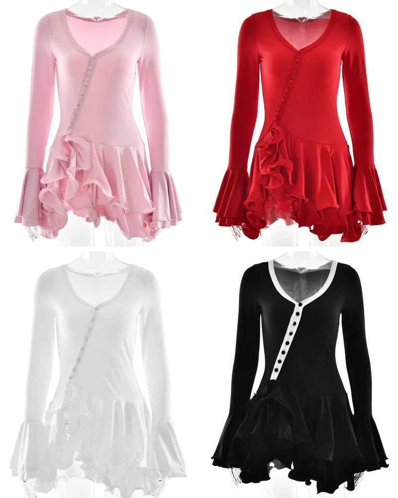 Bodycon Mini Ruffle Dress