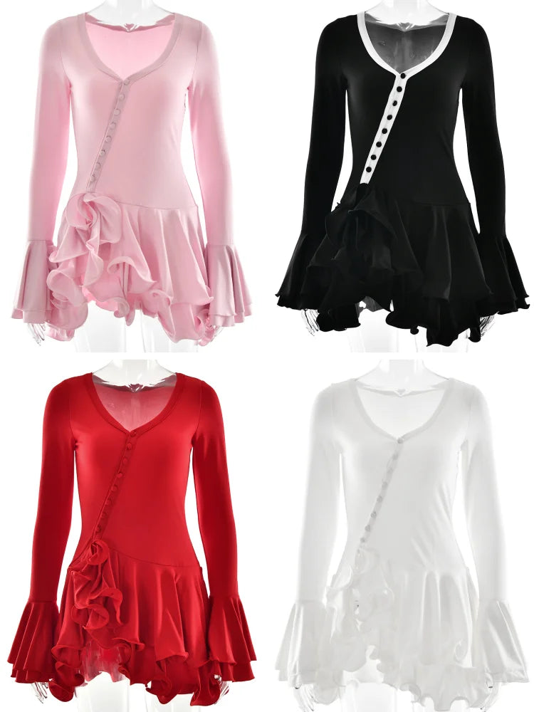 Bodycon Mini Ruffle Dress