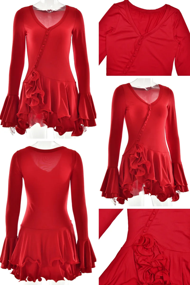 Bodycon Mini Ruffle Dress